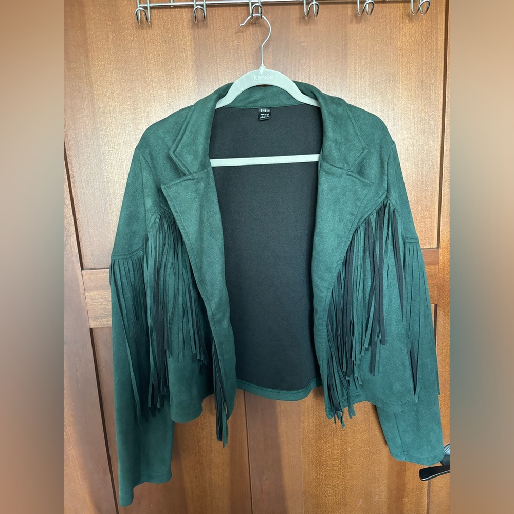 Emerald Green Fringe Jacket - XL